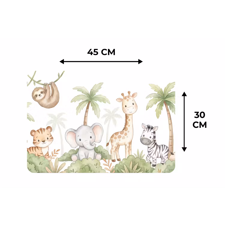 Placemat - 6 stuks - Dieren - Jungle - Pastel — 3