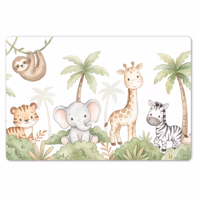 Placemat - 6 stuks - Dieren - Jungle - Pastel — 7