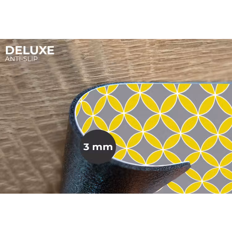 Placemat - 6 stuks - Geometrisch - Cirkels - Modern - Grijs - Geel — 4