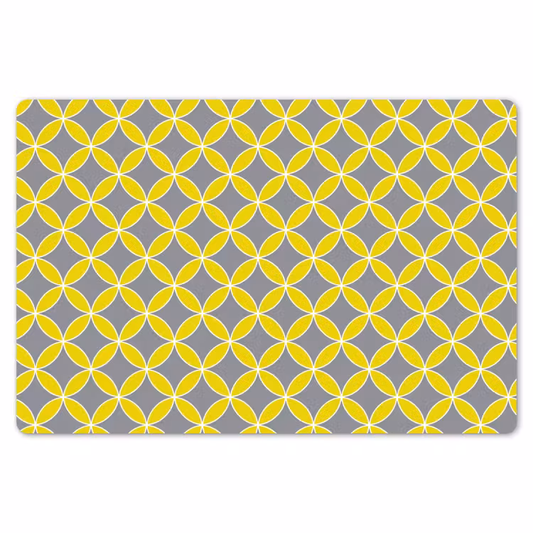 Placemat - 6 stuks - Geometrisch - Cirkels - Modern - Grijs - Geel — 7