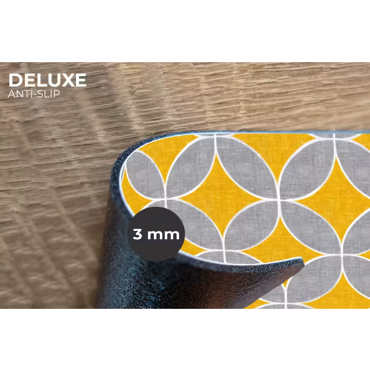 Placemat - 6 stuks - Geometrisch - Cirkels - Textuur - Grijs - Geel — 4