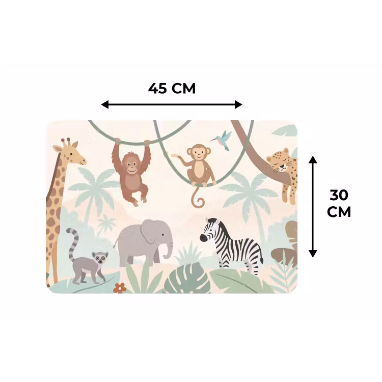 Placemat - 6 stuks - Jungle - Dieren - Groen — 3