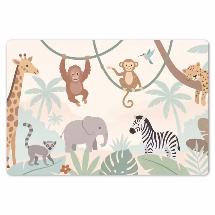 Placemat - 6 stuks - Jungle - Dieren - Groen — 7