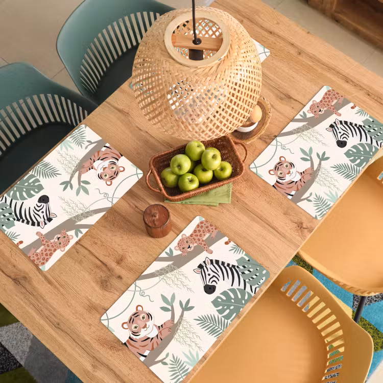 Placemat - 6 stuks - Jungle - Rustiek - Pastel — 6