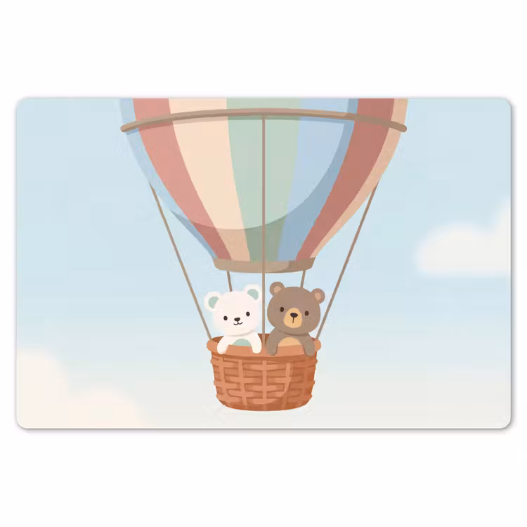 Placemat - 6 stuks - Luchtballon - Beren - Pastel — 7