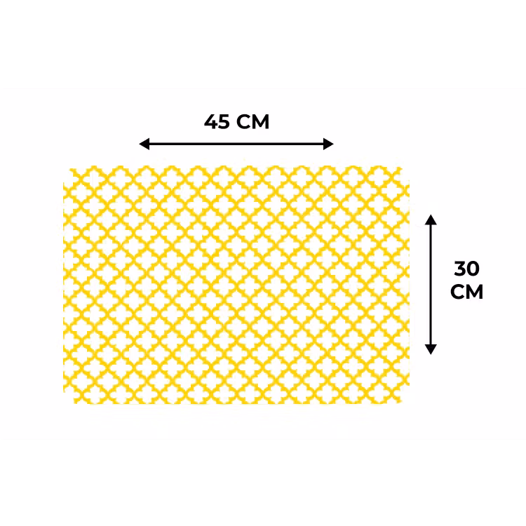 Placemat - 6 stuks - Patroon - Geometrisch - Klassiek - Geel — 3