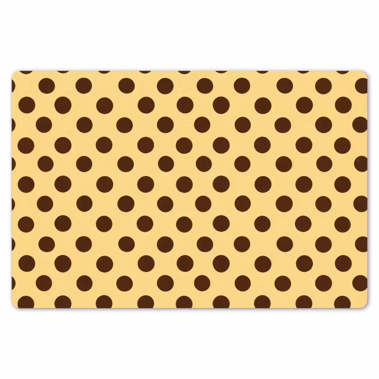 Placemat - 6 stuks - Polka Dot - Stippen - Retro - Geel - Bruin — 7