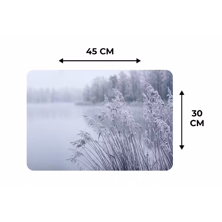 Placemat - 6 stuks - Riet - Bevroren - Winter - Natuur — 3