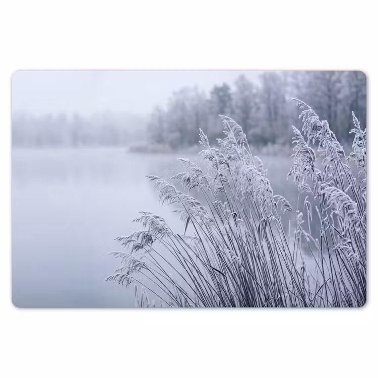 Placemat - 6 stuks - Riet - Bevroren - Winter - Natuur — 7