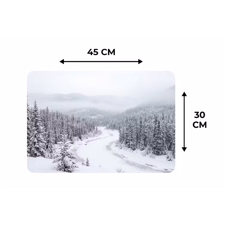 Placemat - 6 stuks - Rivier - Bevroren - Landschap - Winter — 3