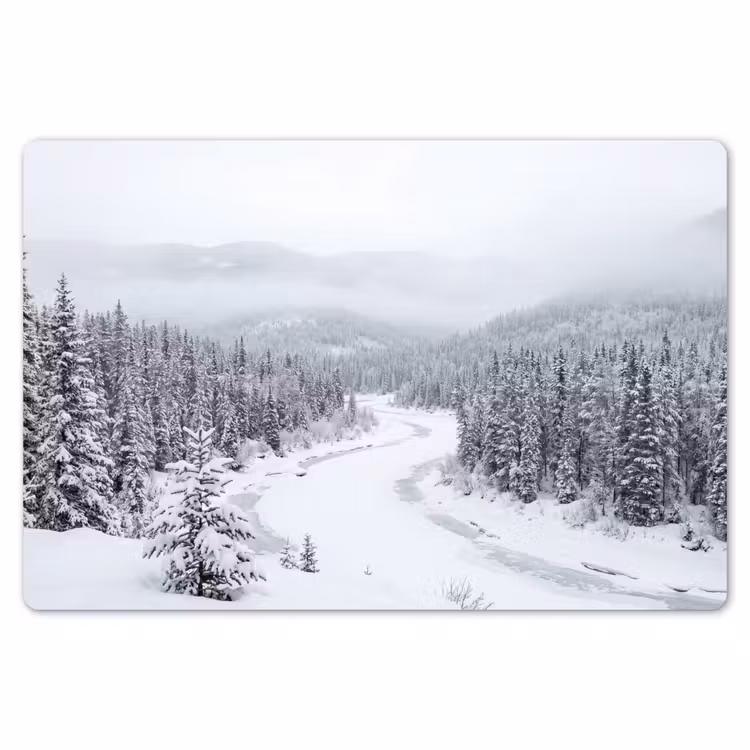 Placemat - 6 stuks - Rivier - Bevroren - Landschap - Winter — 7
