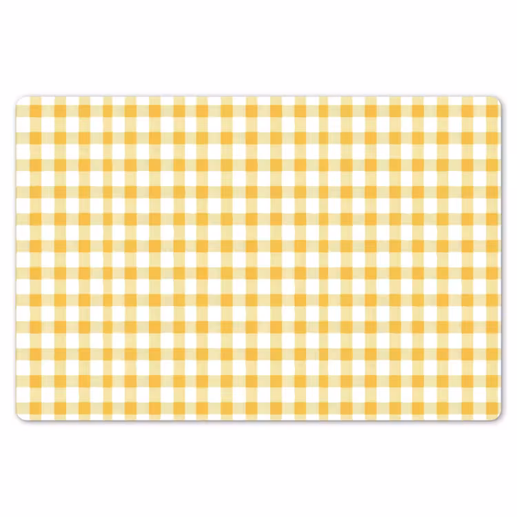 Placemat - 6 stuks - Ruit - Gingham - Klassiek - Geel en Wit — 7