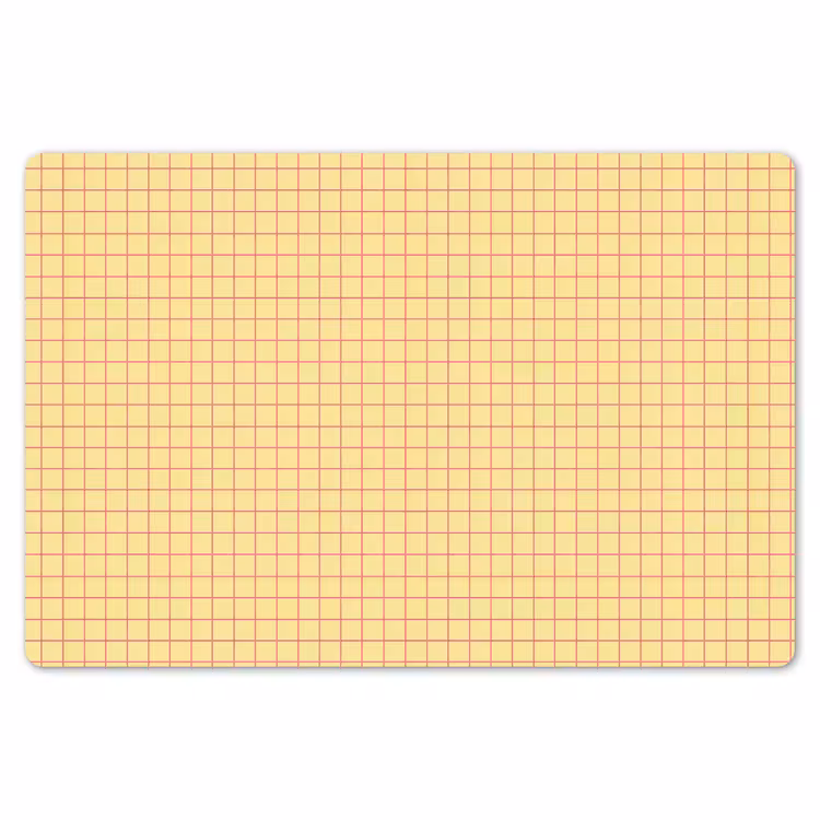 Placemat - 6 stuks - Ruitjes - Grid - Minimalistisch - Geel - Roze — 7