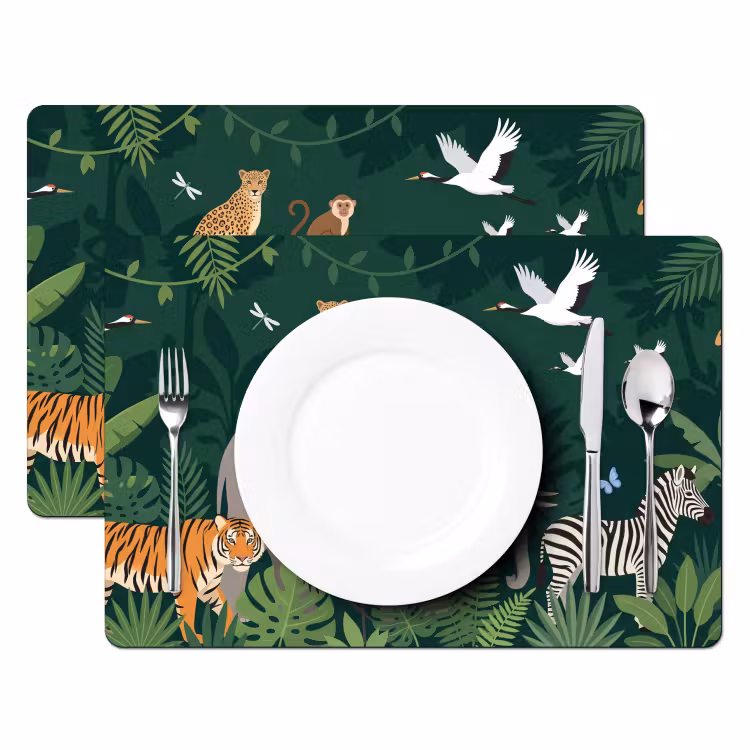 Placemat - 6 stuks - Tropisch - Jungle - Groen — 2