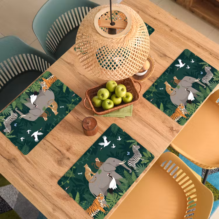 Placemat - 6 stuks - Tropisch - Jungle - Groen — 6