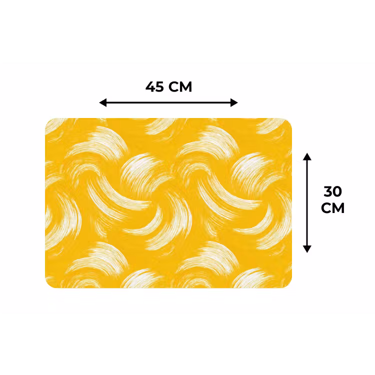 Placemat - 6 stuks - Verfstreken - Abstract - Dynamisch - Geel — 3