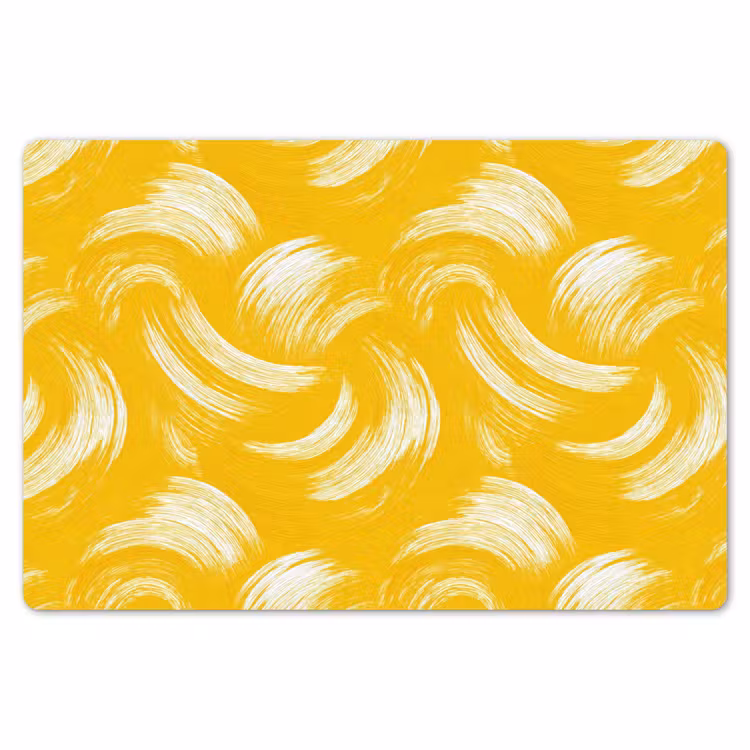 Placemat - 6 stuks - Verfstreken - Abstract - Dynamisch - Geel — 7