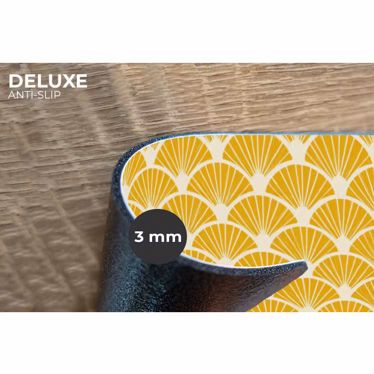 Placemat - 6 stuks - Waaiers - Art Deco - Retro - Okergeel — 4