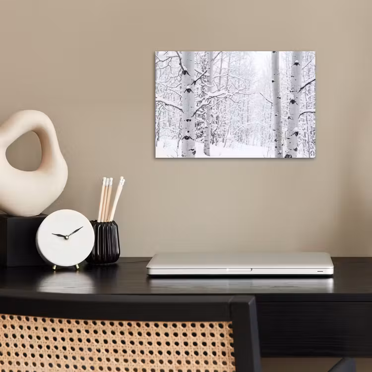 Poster - Berkenbomen - Sneeuw - Winter - Bos - Wit — 2
