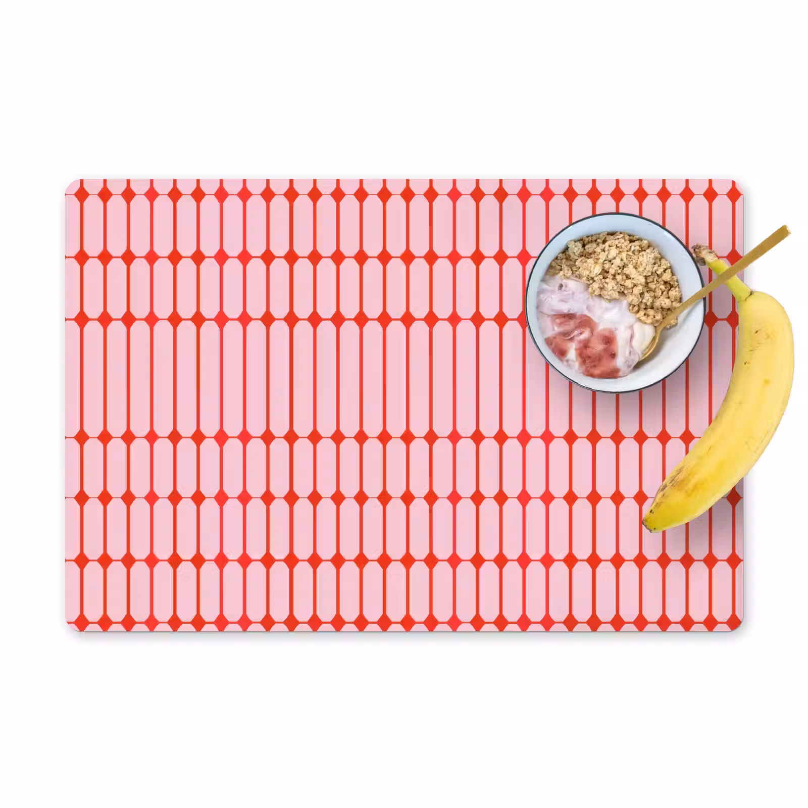 Placemat - 6 stuks - Geometrisch - Minimalistisch - Rood - Roze — 1