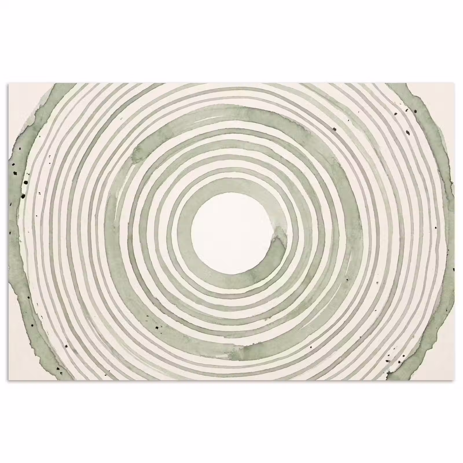 Poster - Abstractie - Cirkels - Waterverf - Groen - Modern — 1