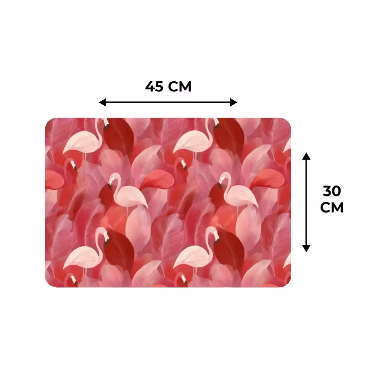 Placemat - 6 stuks - Flamingo - Botanisch - Elegant - Roze - Rood — 3