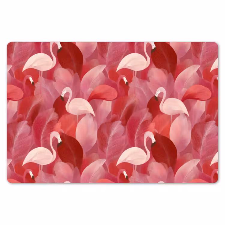 Placemat - 6 stuks - Flamingo - Botanisch - Elegant - Roze - Rood — 7