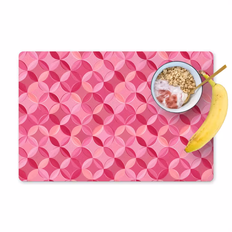 Placemat - 6 stuks - Geometrisch - Mozaïek - Modern - Roze — 1