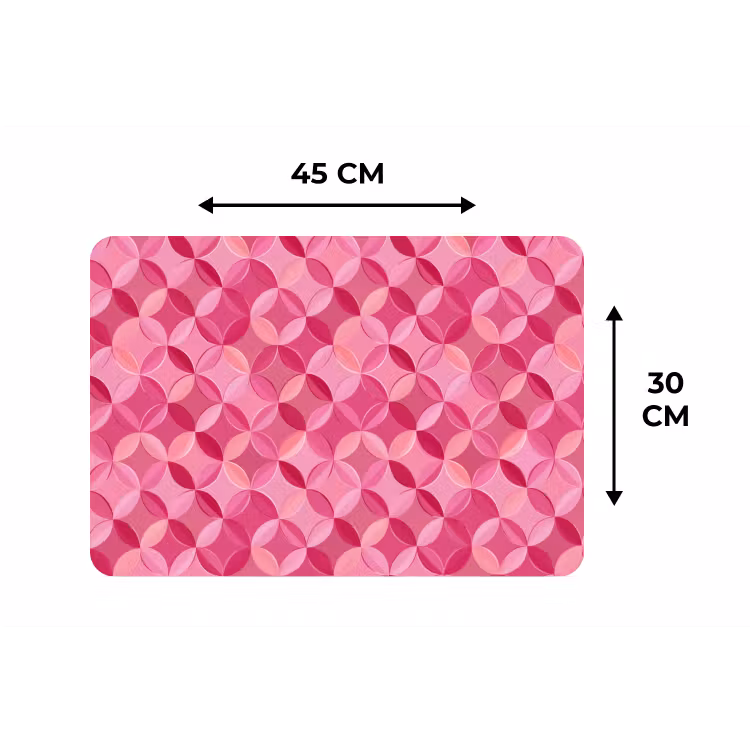 Placemat - 6 stuks - Geometrisch - Mozaïek - Modern - Roze — 3