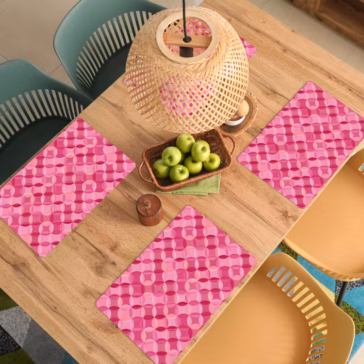 Placemat - 6 stuks - Geometrisch - Mozaïek - Modern - Roze — 6