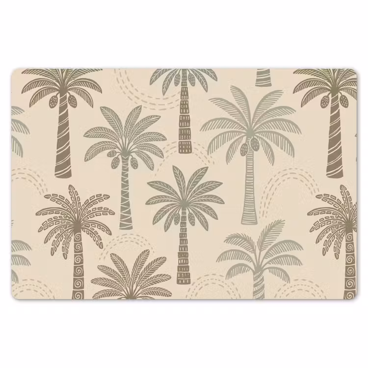 Placemat - 6 stuks - Palmbomen - Patroon - Tropisch - Beige — 7