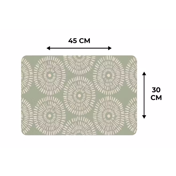 Placemat - 6 stuks - Patroon - Cirkels - Abstract - Modern - Groen — 3