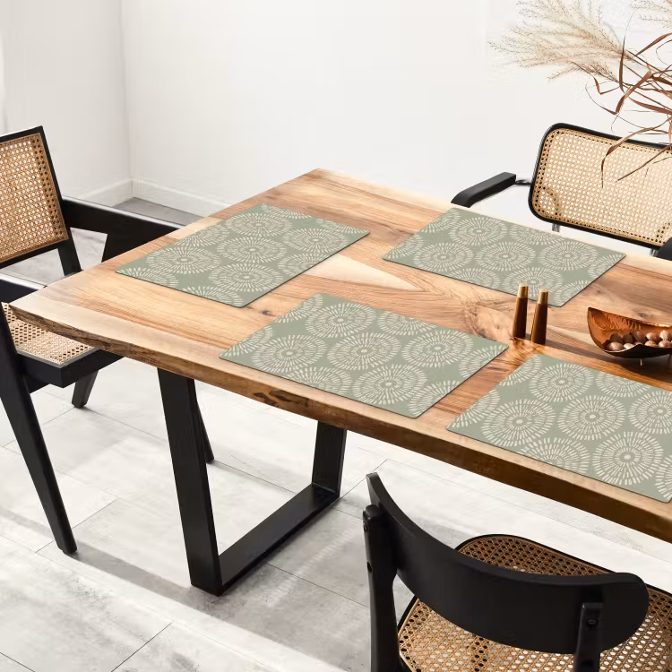 Placemat - 6 stuks - Patroon - Cirkels - Abstract - Modern - Groen — 5