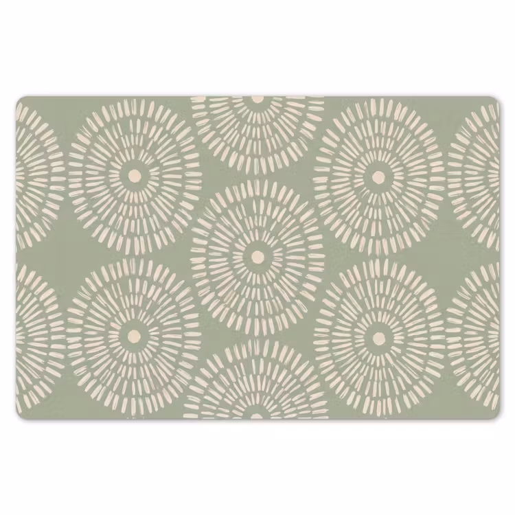 Placemat - 6 stuks - Patroon - Cirkels - Abstract - Modern - Groen — 7