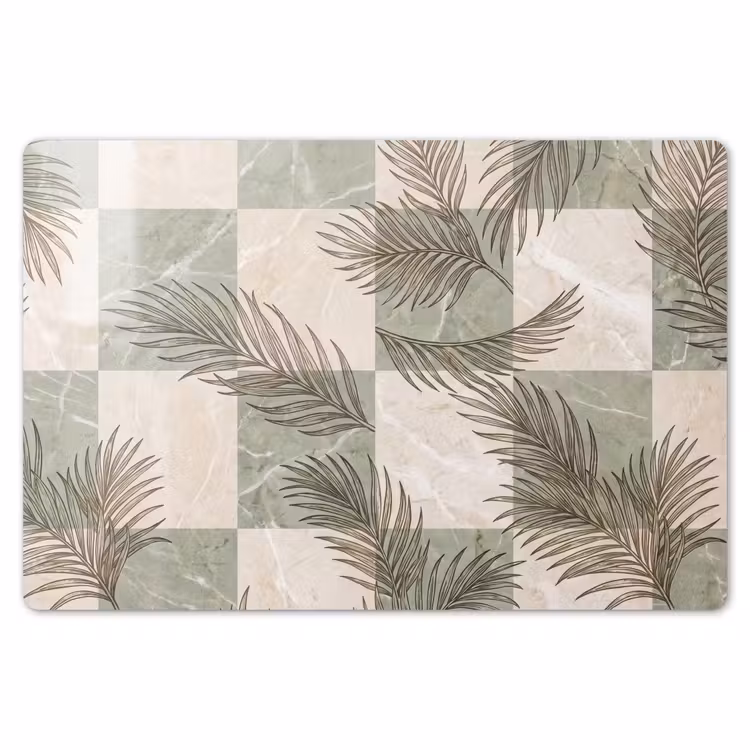 Placemat - 6 stuks - Planten - Bladeren - Marmer - Modern - Groen — 7