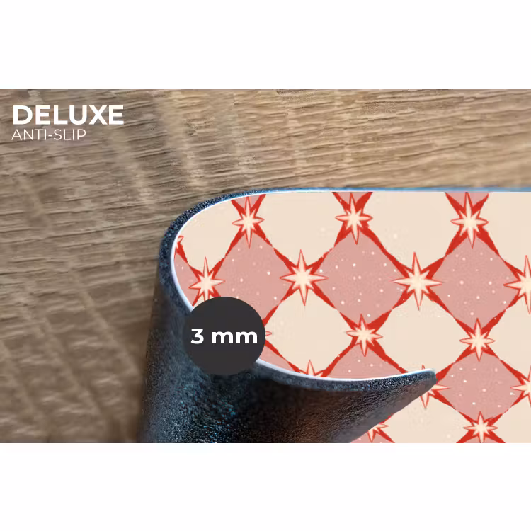 Placemat - 6 stuks - Ruiten - Sterren - Vintage - Oudroze - Rood — 4