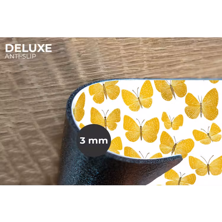 Placemat - 6 stuks - Vlinders - Botanisch - Illustratie - Geel - Wit — 4