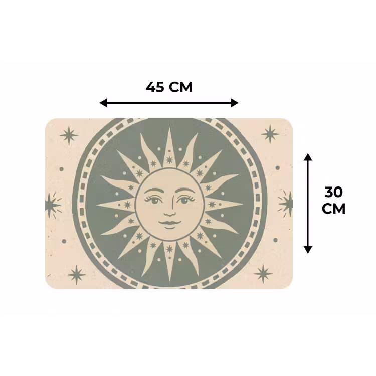Placemat - 6 stuks - Zon - Sterren - Astrologie - Vintage - Groen — 3