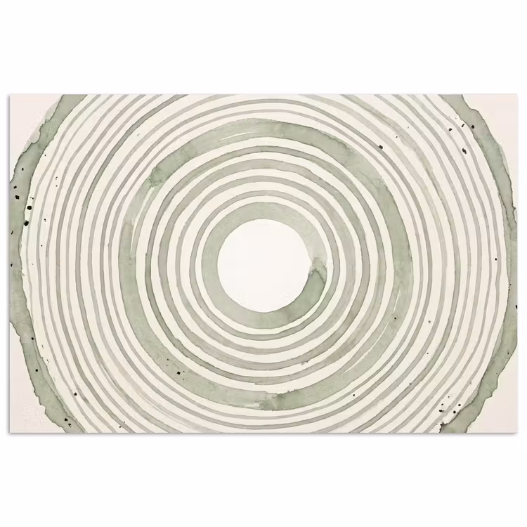 Poster - Abstractie - Cirkels - Waterverf - Groen - Modern — 1