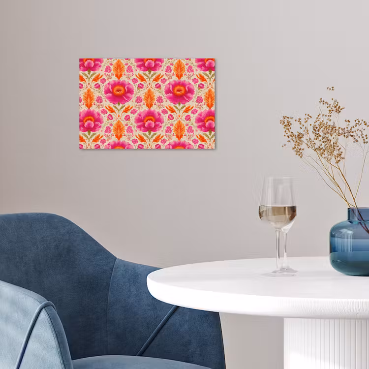 Poster - Bloemen - Barok - Roze - Oranje — 4