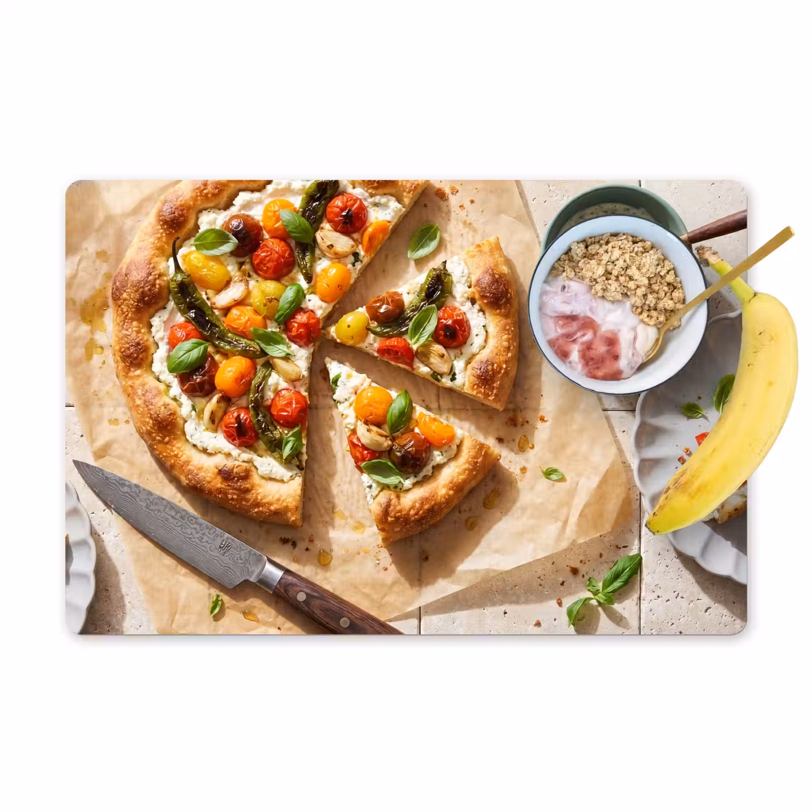 Placemat - 6 stuks - Eten - Tomaten - Basilicum - Maaltijd - Vers — 1