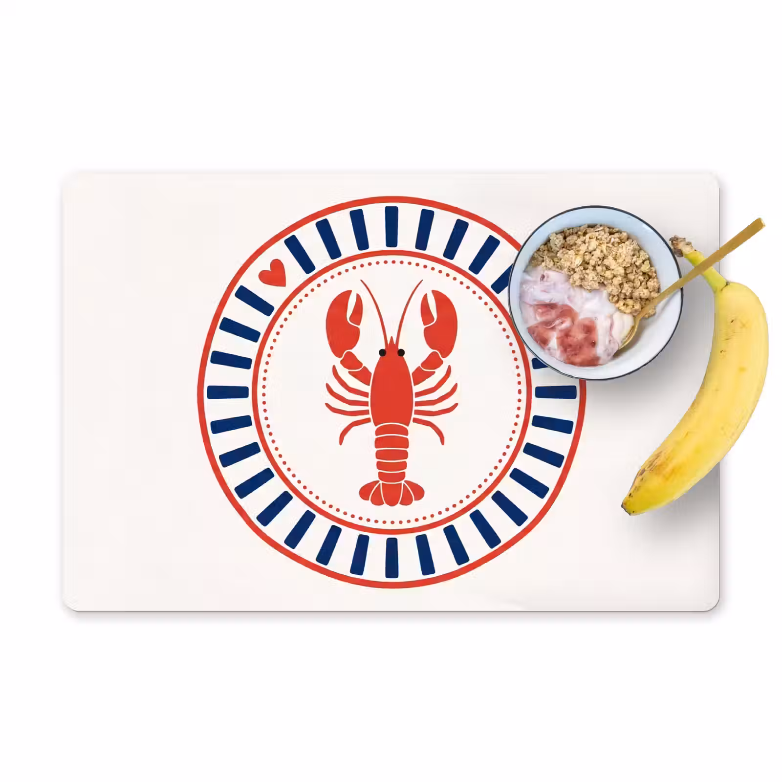 Placemat - 6 stuks - Zeeleven - Kreeft - Embleem - Grafisch - Rood — 1