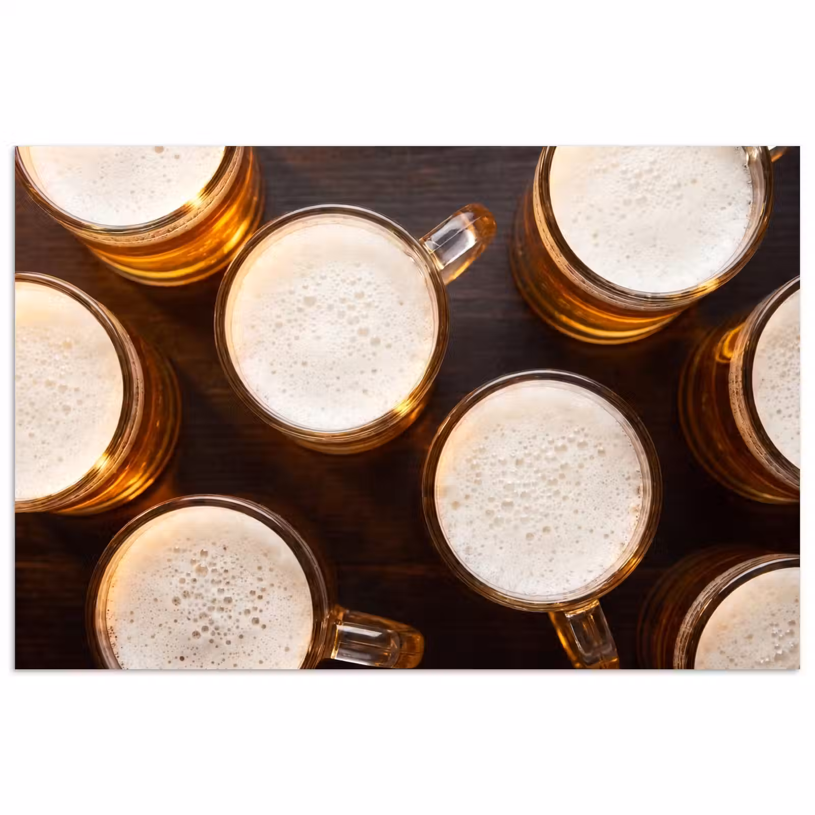 Poster - Bier - Glazen - Schuim - Hout - Drank — 1