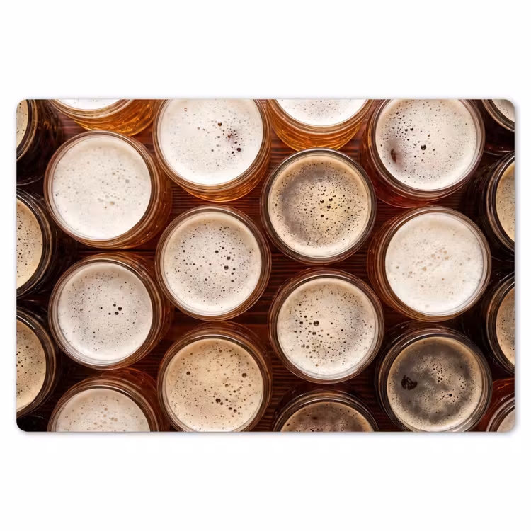 Placemat - 6 stuks - Eten - Glazen - Drank - Patroon - Bruin — 7