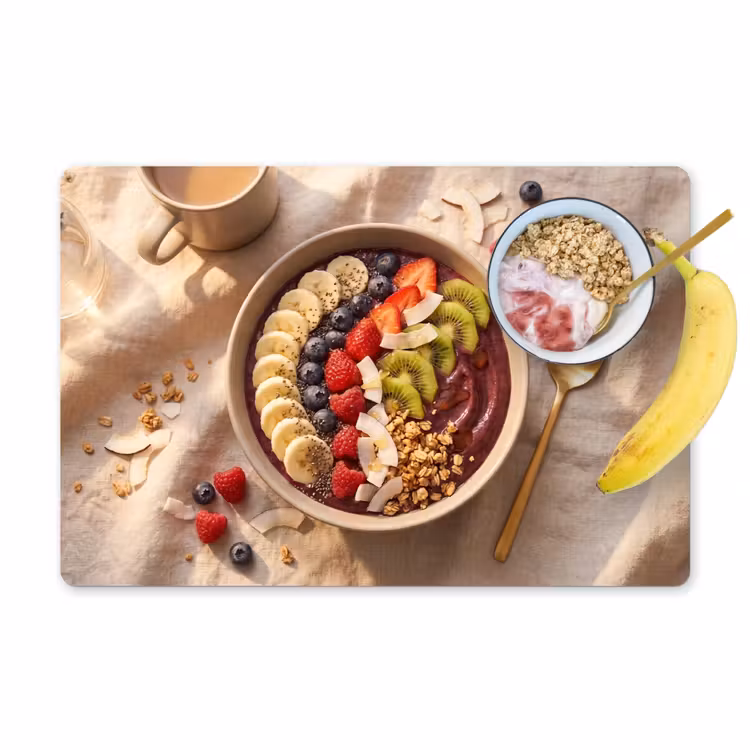 Placemat - 6 stuks - Eten - Ontbijtkom - Fruit - Gezond - Kleurrijk — 1