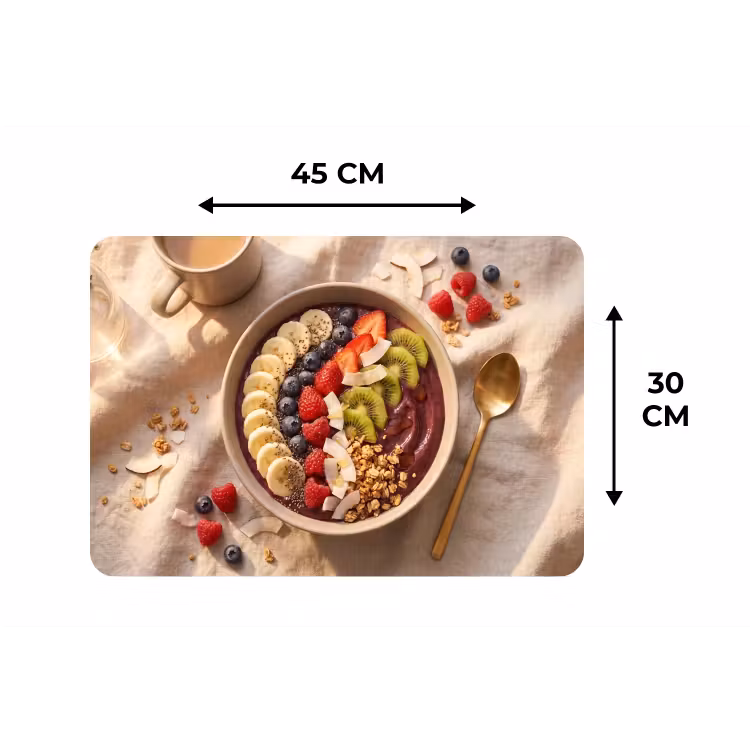 Placemat - 6 stuks - Eten - Ontbijtkom - Fruit - Gezond - Kleurrijk — 3