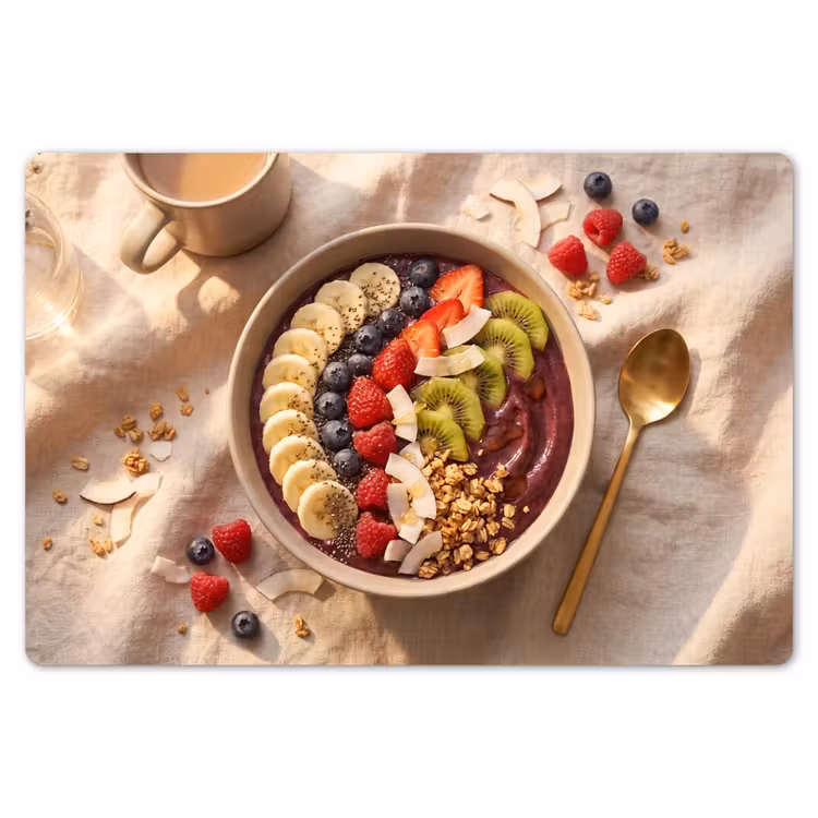 Placemat - 6 stuks - Eten - Ontbijtkom - Fruit - Gezond - Kleurrijk — 7