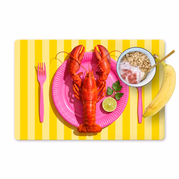 Placemat - 6 stuks - Eten - Roze - Geel - Modern - Culinaire — 1