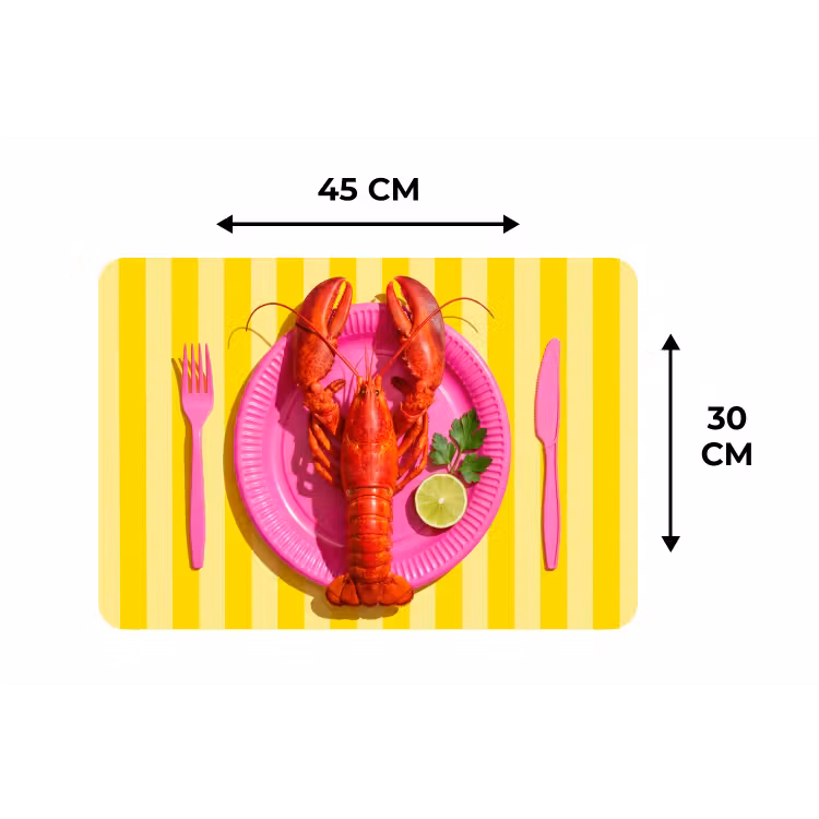 Placemat - 6 stuks - Eten - Roze - Geel - Modern - Culinaire — 3