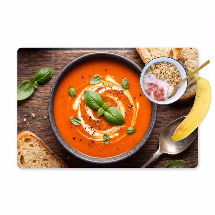 Placemat - 6 stuks - Eten - Soep - Basilicum - Rustiek - Rood — 1
